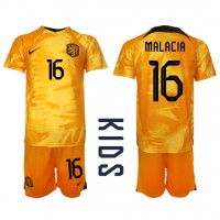 Nederland Tyrell Malacia #16 Fotballklær Hjemmedraktsett Barn VM 2022 Kortermet (+ korte bukser)